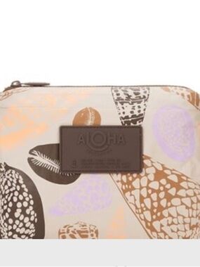 ALOHA Collection Small Pouch Shell Haul tan and neon lavendar and peach